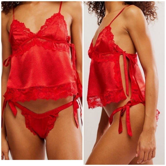 Free People First Blush Cami + Panty Set/Goji Berry
